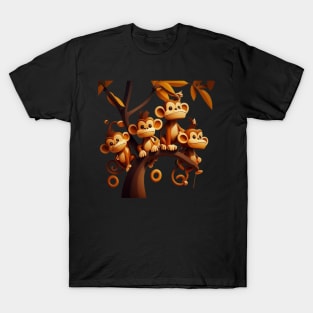 FOUR LITTLE MONKEYS IN A TREE T-Shirt